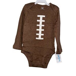 Carters Baby Long Sleeve Football-Themed Bodysuit 100% Cotton 24M Brown